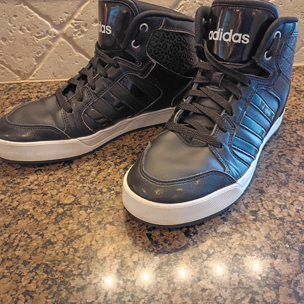 Adidas Neo BB9TIS Mens Black Animal Print High Top Sneakers F76268 Size 8.5